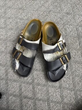 Birkenstock Arizona EVA sandals- gold, gray, white marble-